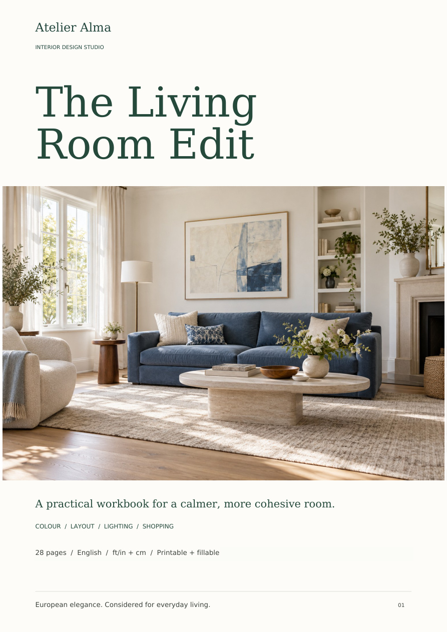 The Living Room Edit workbook cover