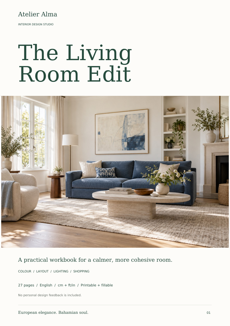 The Living Room Edit workbook cover