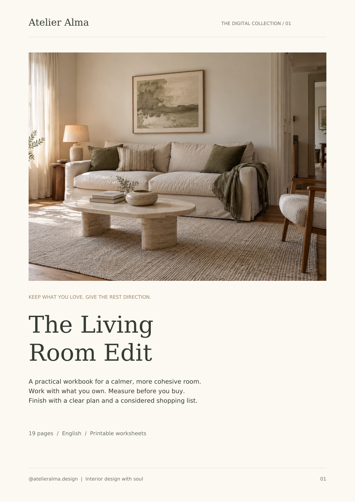 The Living Room Edit workbook cover